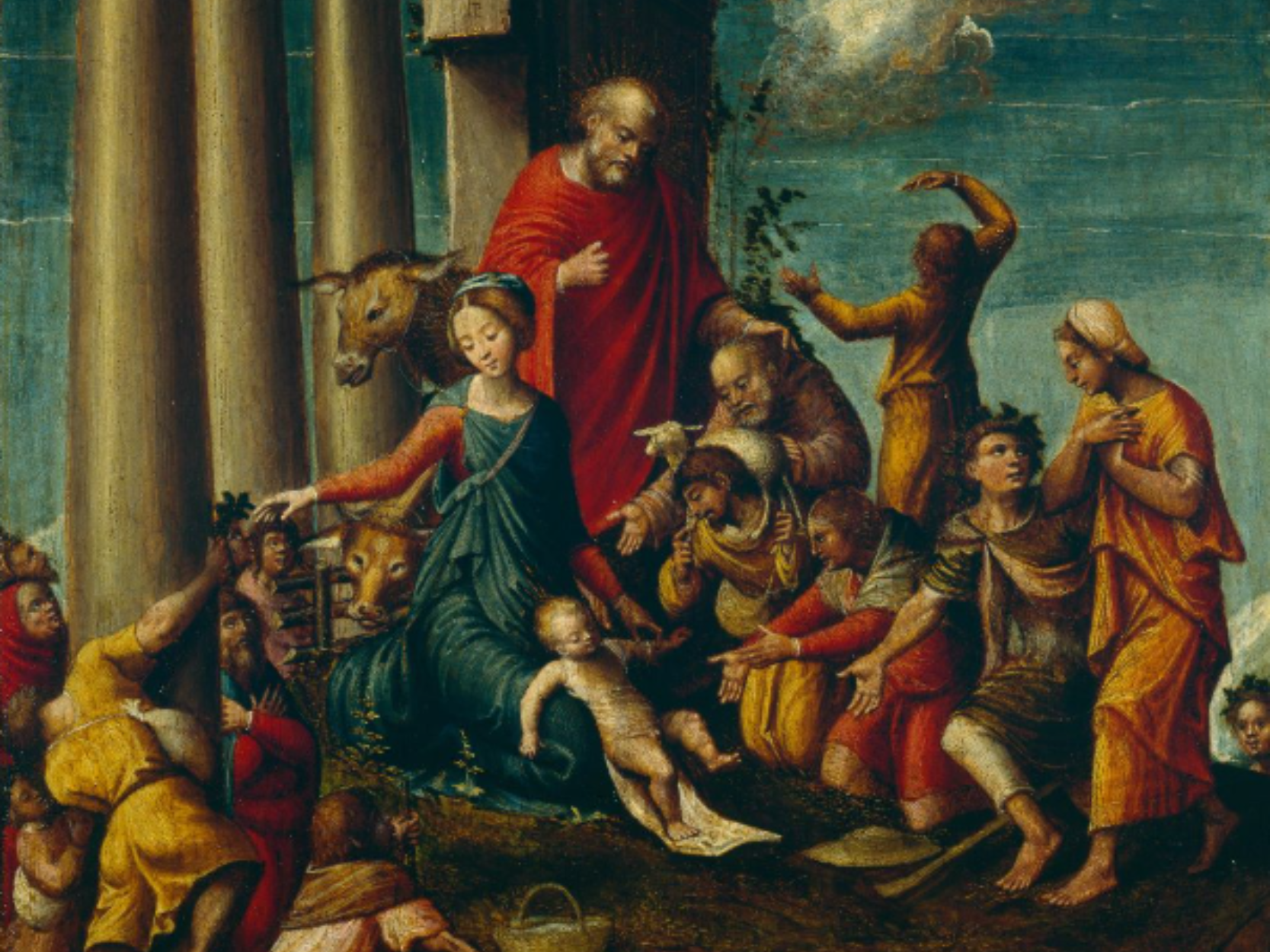 quadro che rappresenta l'episodio biblico dell'adorazione dei pastori