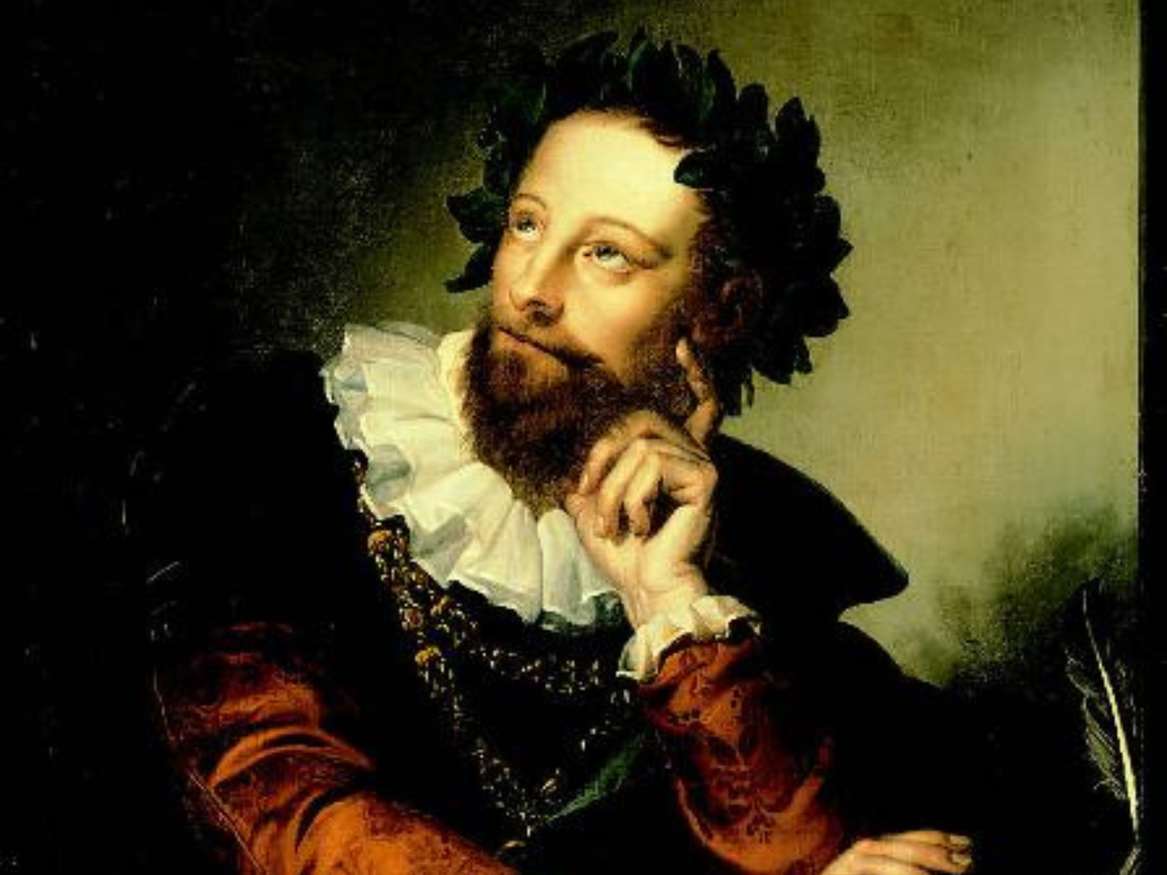 Dipinto di Torquato Tasso che medita su un suo scritto